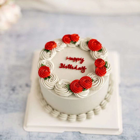 Retro Red Rose Cake