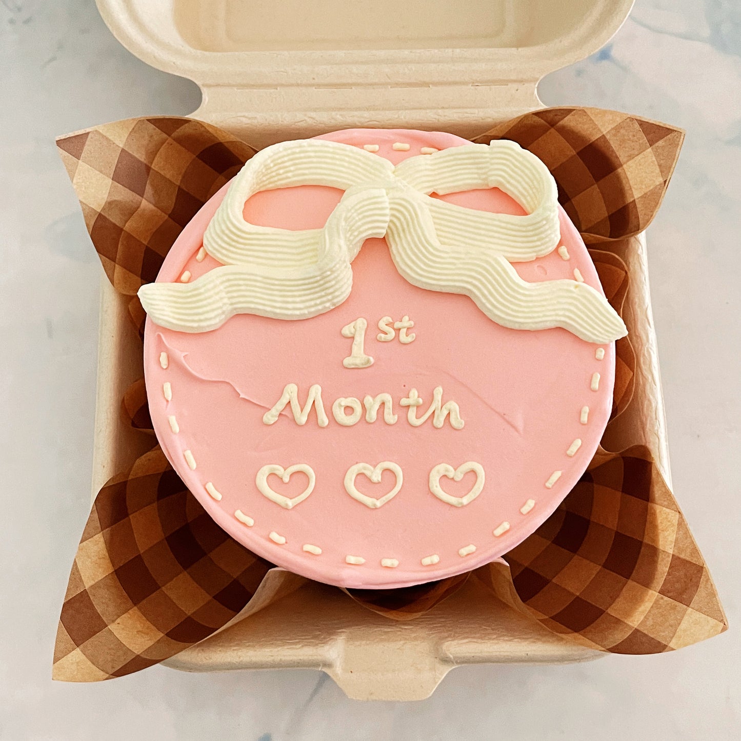 Bento Cake_Blush Ribbon